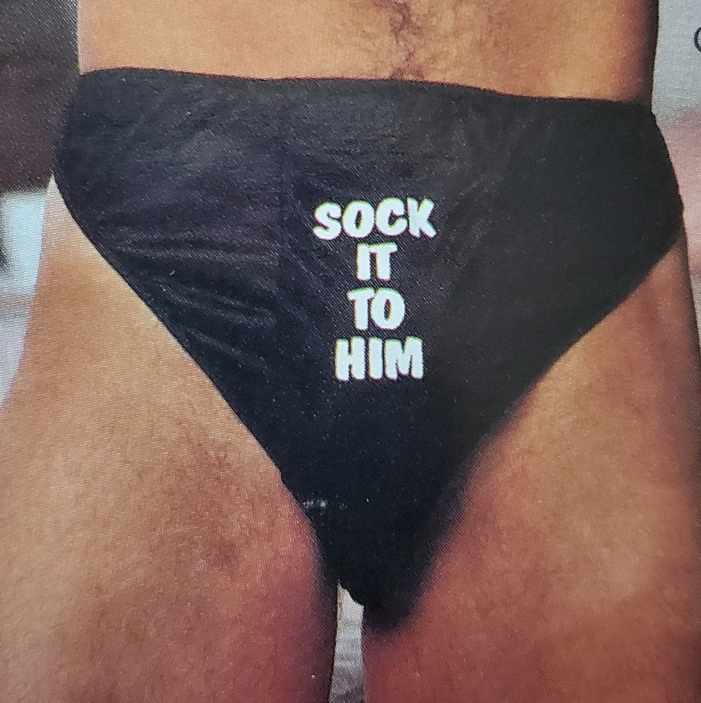 Undercover Wear's  Nylon Men's bikini fun undie comes with a pair of socks